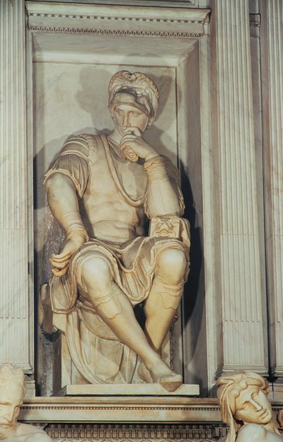 Tomb of Lorenzo de Medici (detail) by Michelangelo Buonarroti